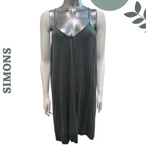 🛍️ SIMONS Vision Organic Cotton Modal Slip Dress – grey Green – Size M – Flowy